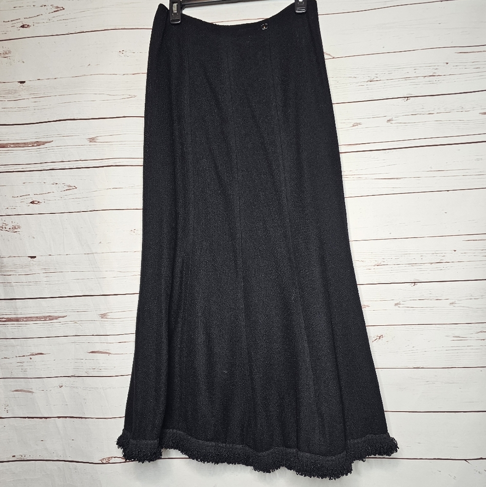 CHANEL Black Wool Maxi Skirt - Picture 12 of 16